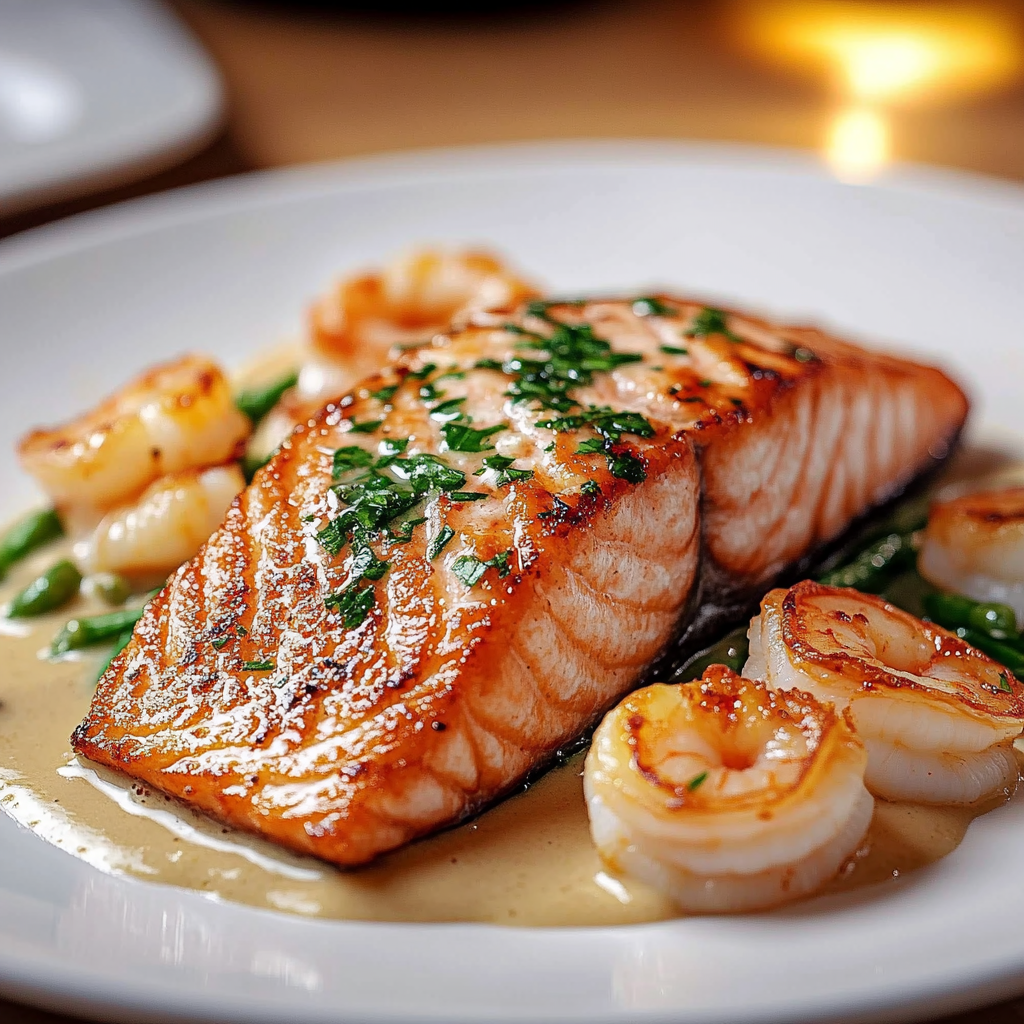 Salmon and Shrimp Dish