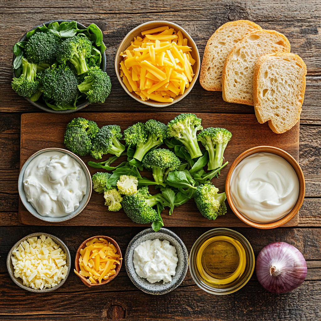 Broccoli Cheddar Soup with Sourdough Croutons ingredients