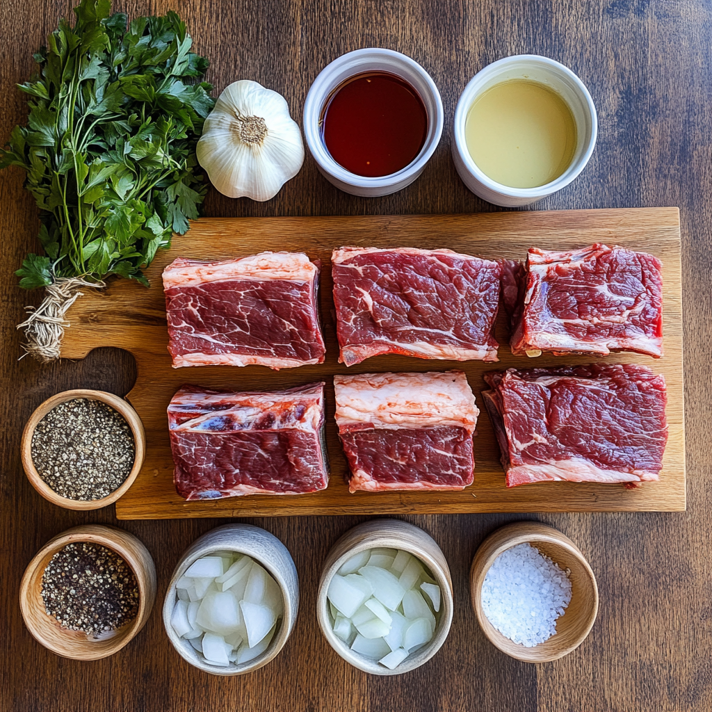 Cozy Slow Cooker Short Ribs ingredients