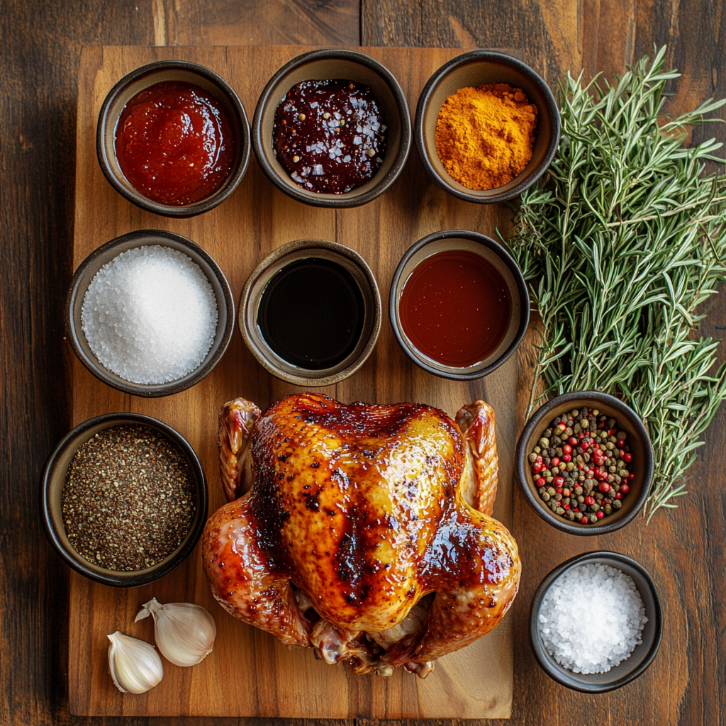 Easy Smoked Turkey Recipe with Maple BBQ Glaze ingredients