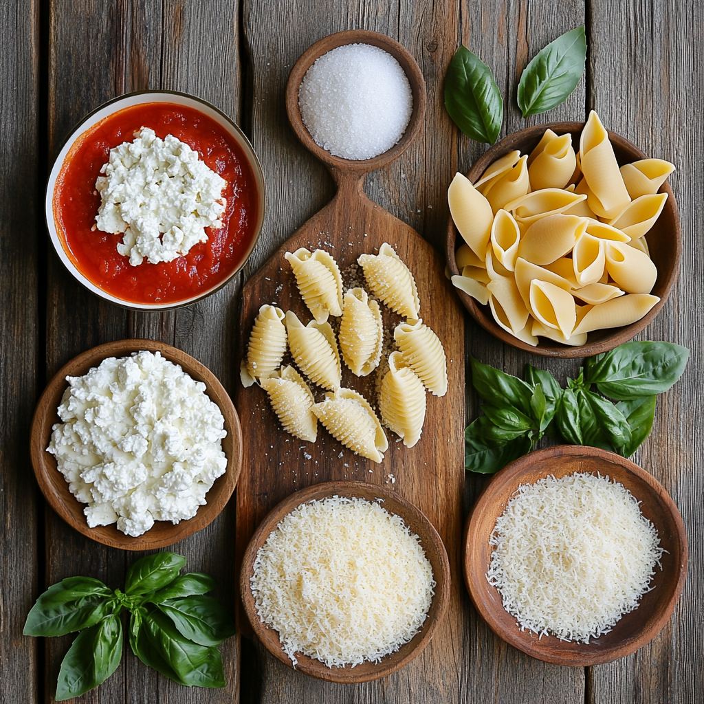 Four Cheese Stuffed Shells ingredients
