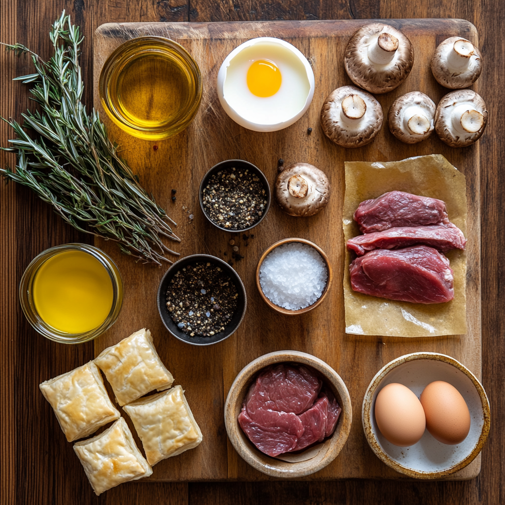 Holiday Beef Wellington ingredients