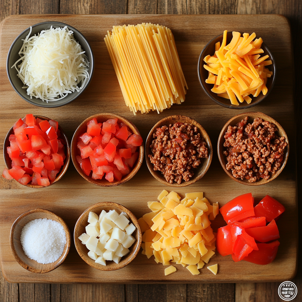 Mexican Spaghetti ingredients