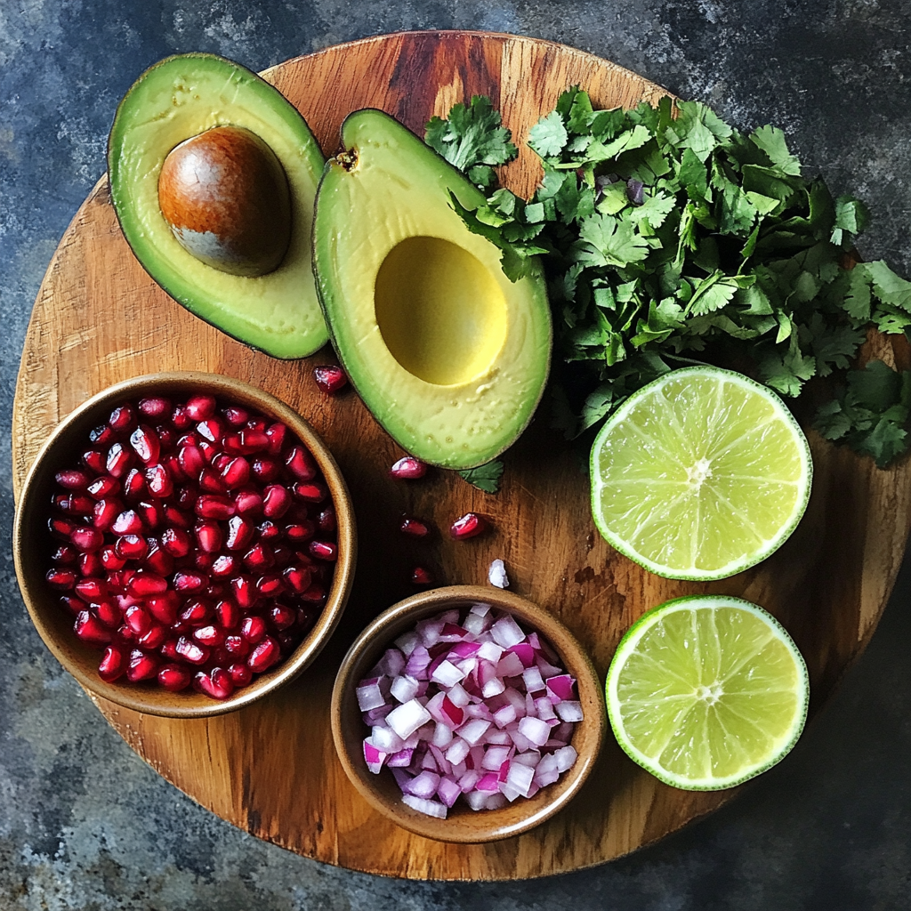 Pomegranate Guacamole ingredients