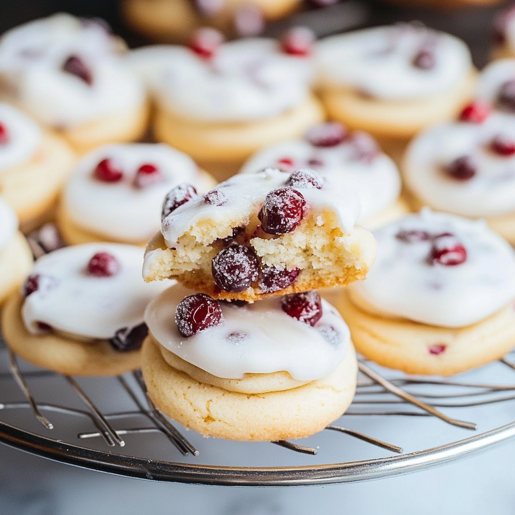 Sparkling Frosted Cranberry Cookies