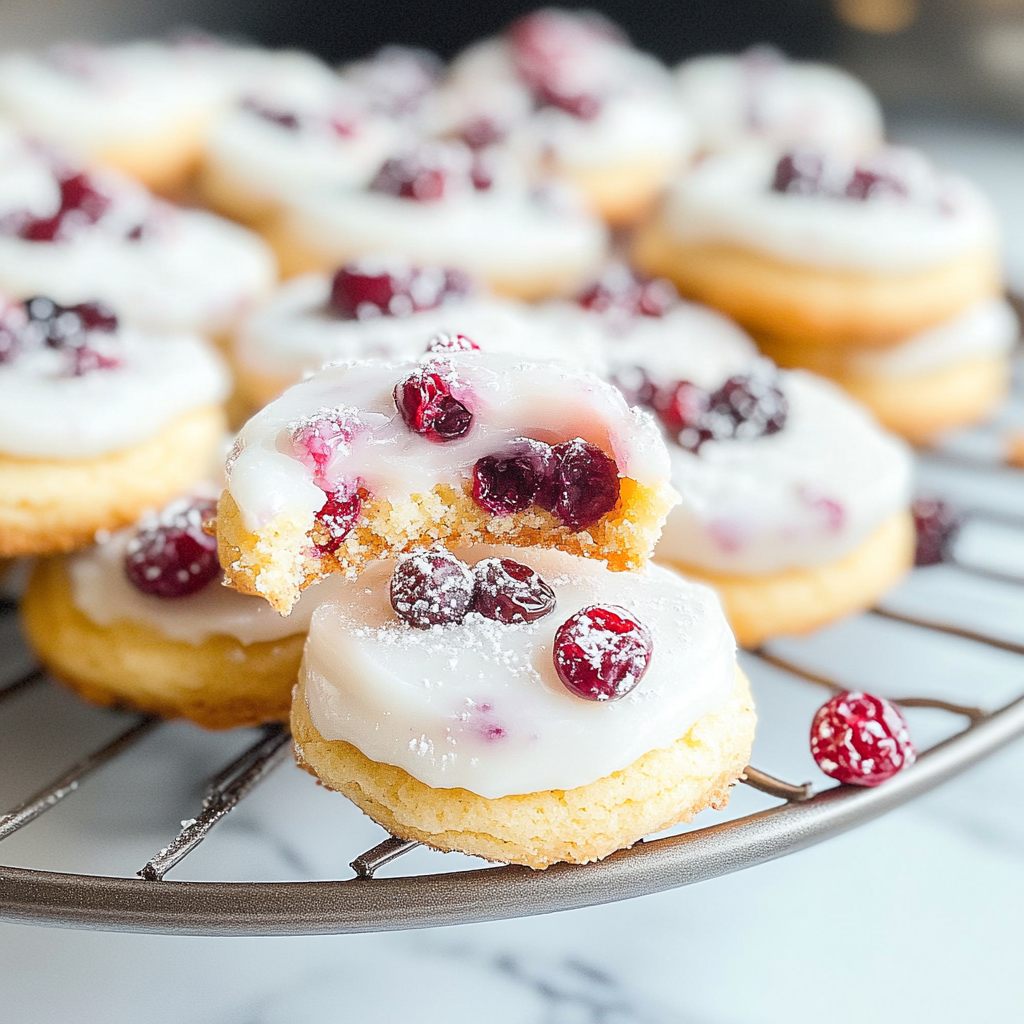 Sparkling Frosted Cranberry Cookies