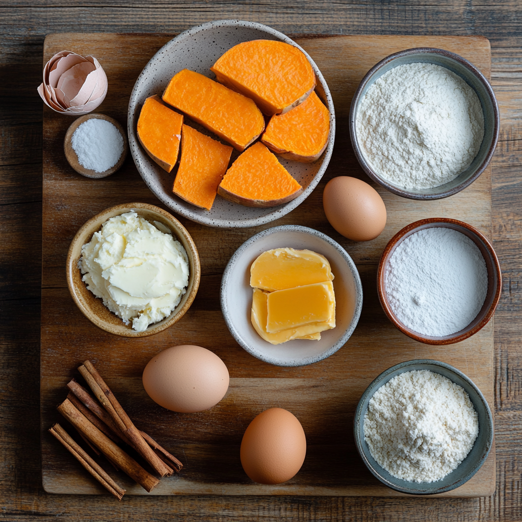 Sweet Potato Pound Cake ingredients