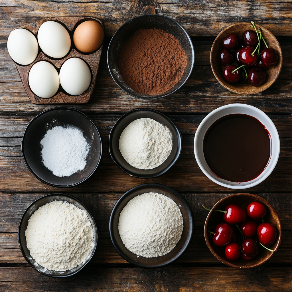 Black Forest Cake ingredients