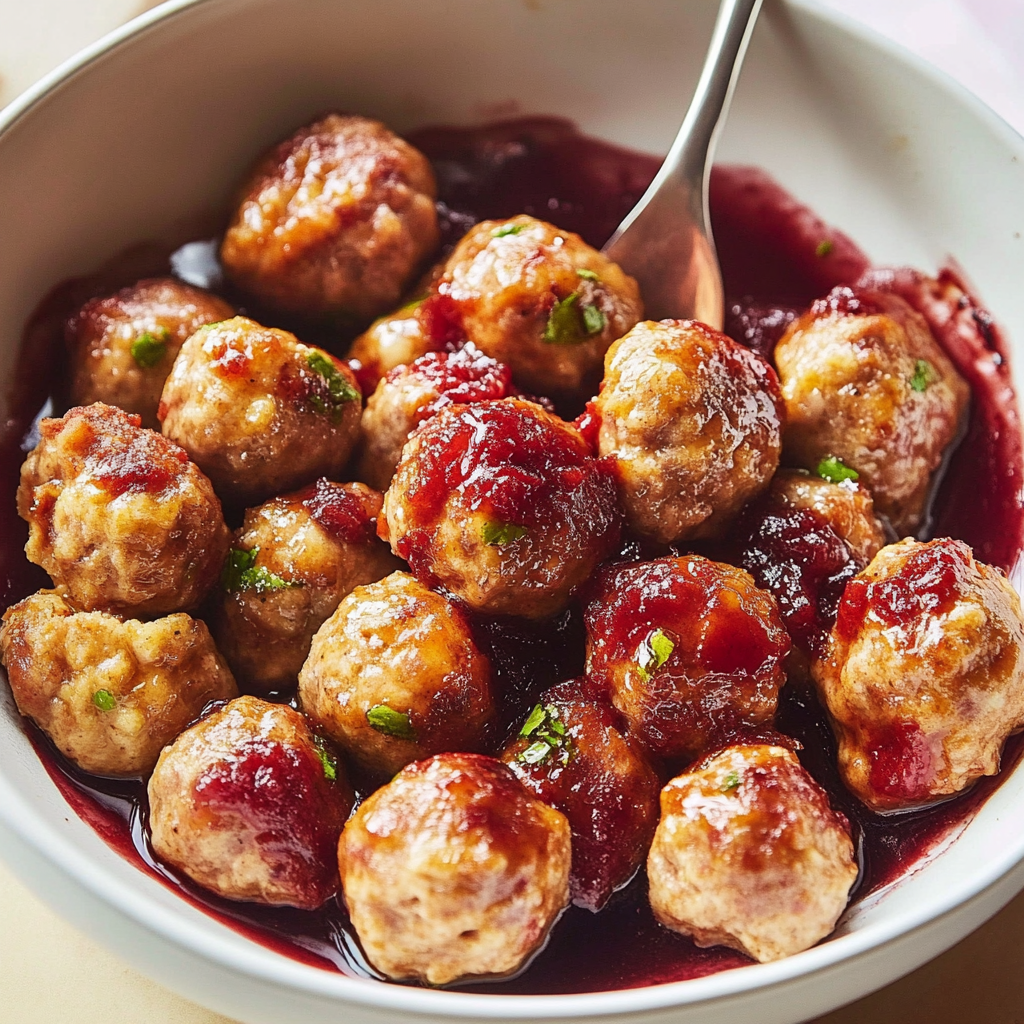 Cranberry-Glazed Turkey Meatballs