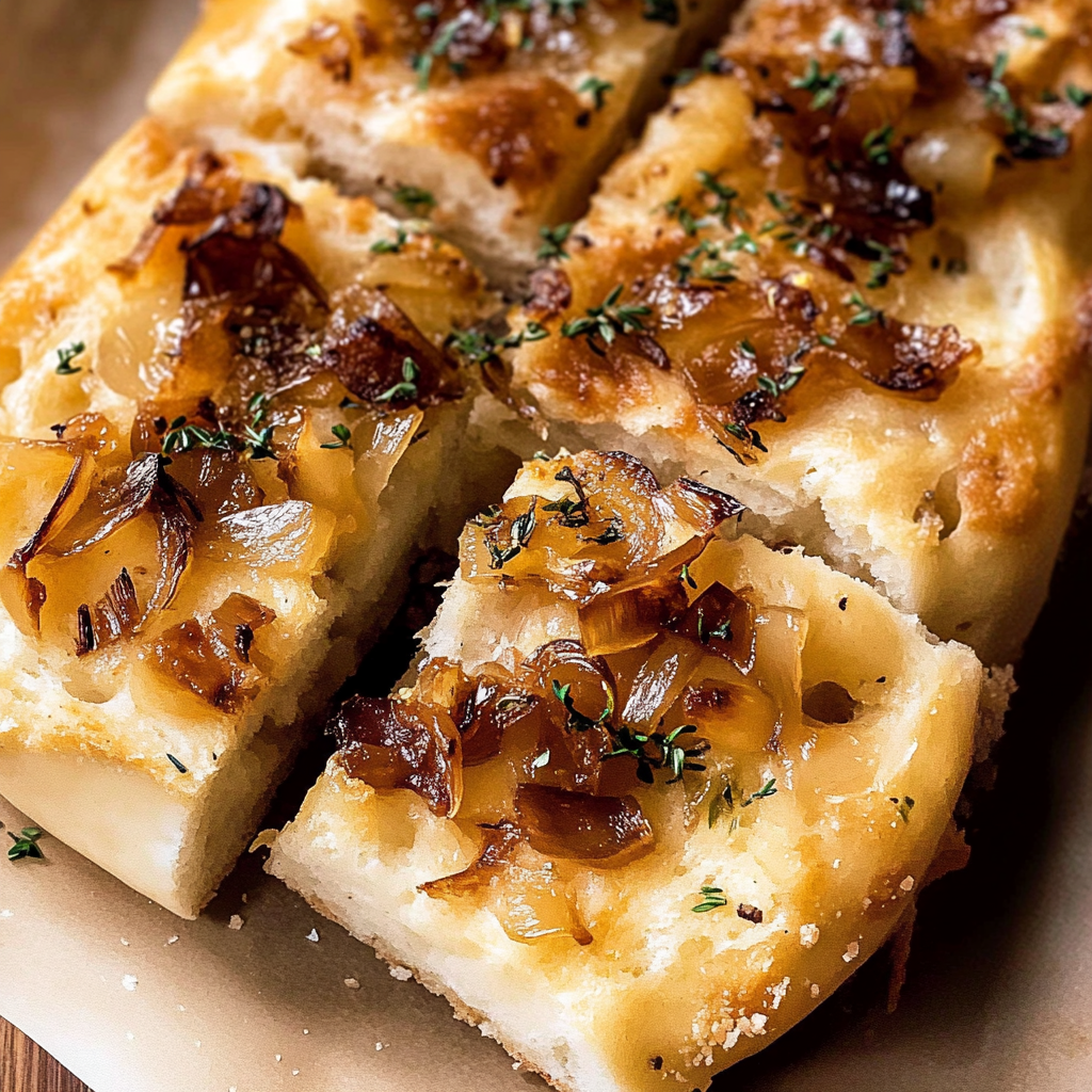 Fluffy Caramelized Onion Focaccia