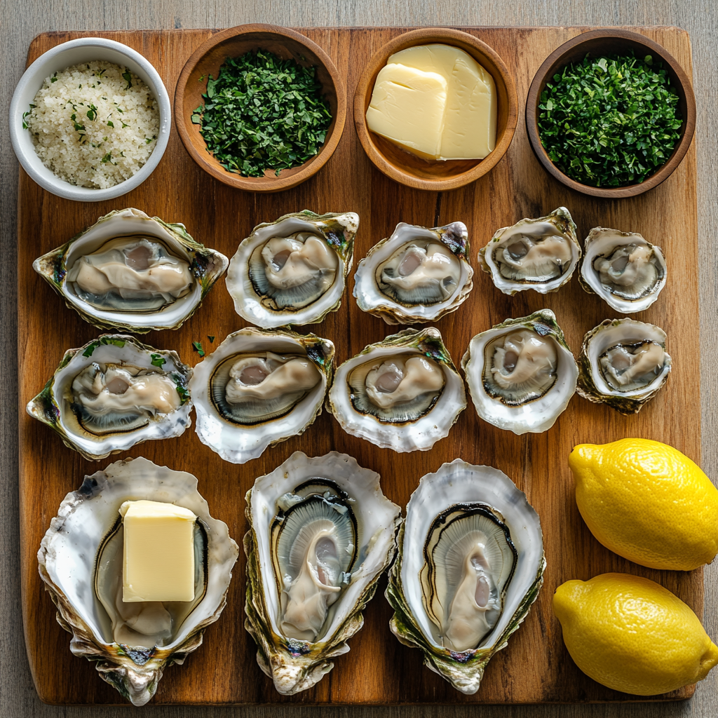Garlic Herb Baked Oysters ingredients