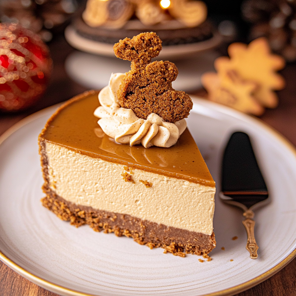 Gingerbread Cheesecake with Biscoff Cookie Crust