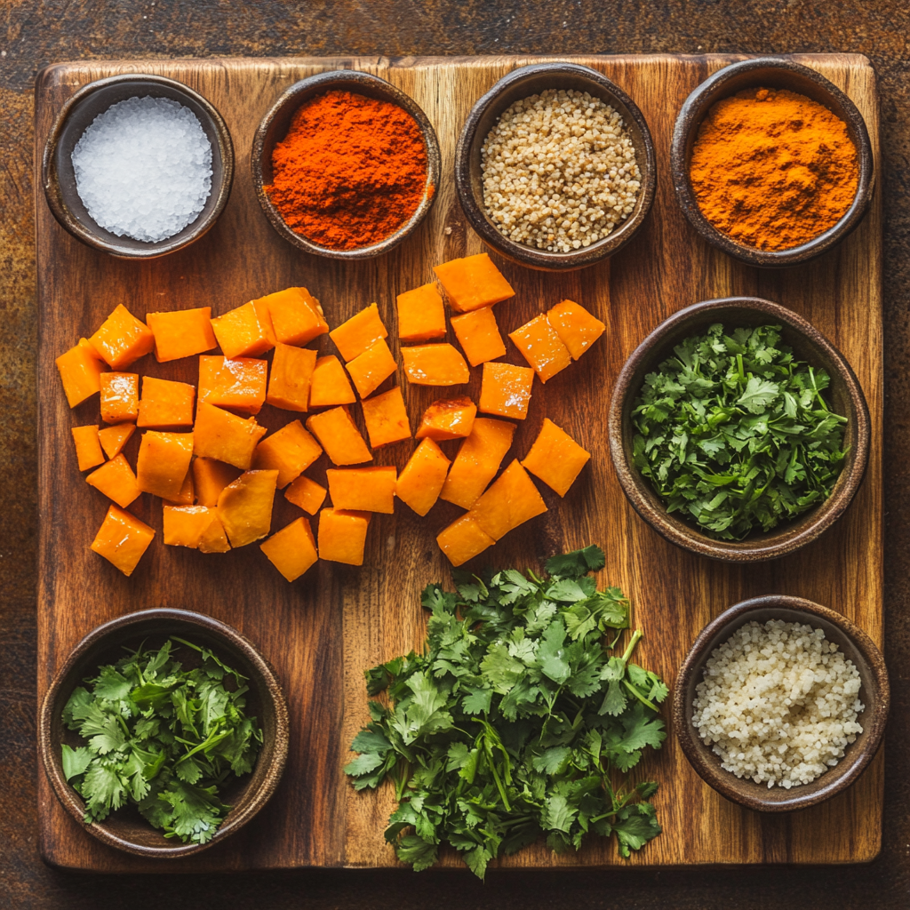 Indian Spiced Sweet Potato Patties ingredients