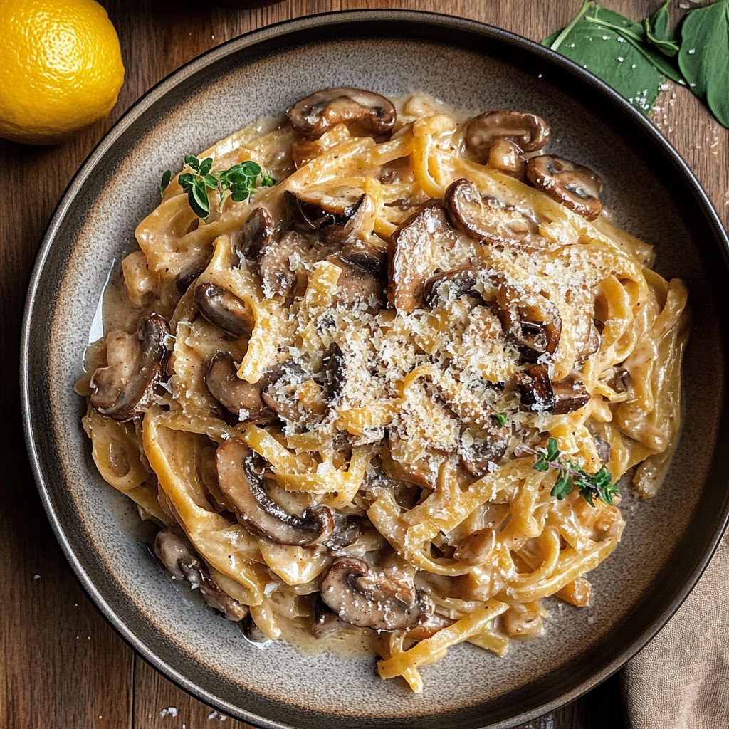 Leek and Mushroom Gruyere Pasta