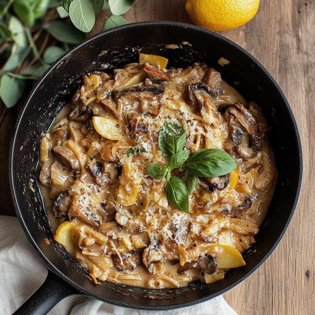 Leek and Mushroom Gruyere Pasta