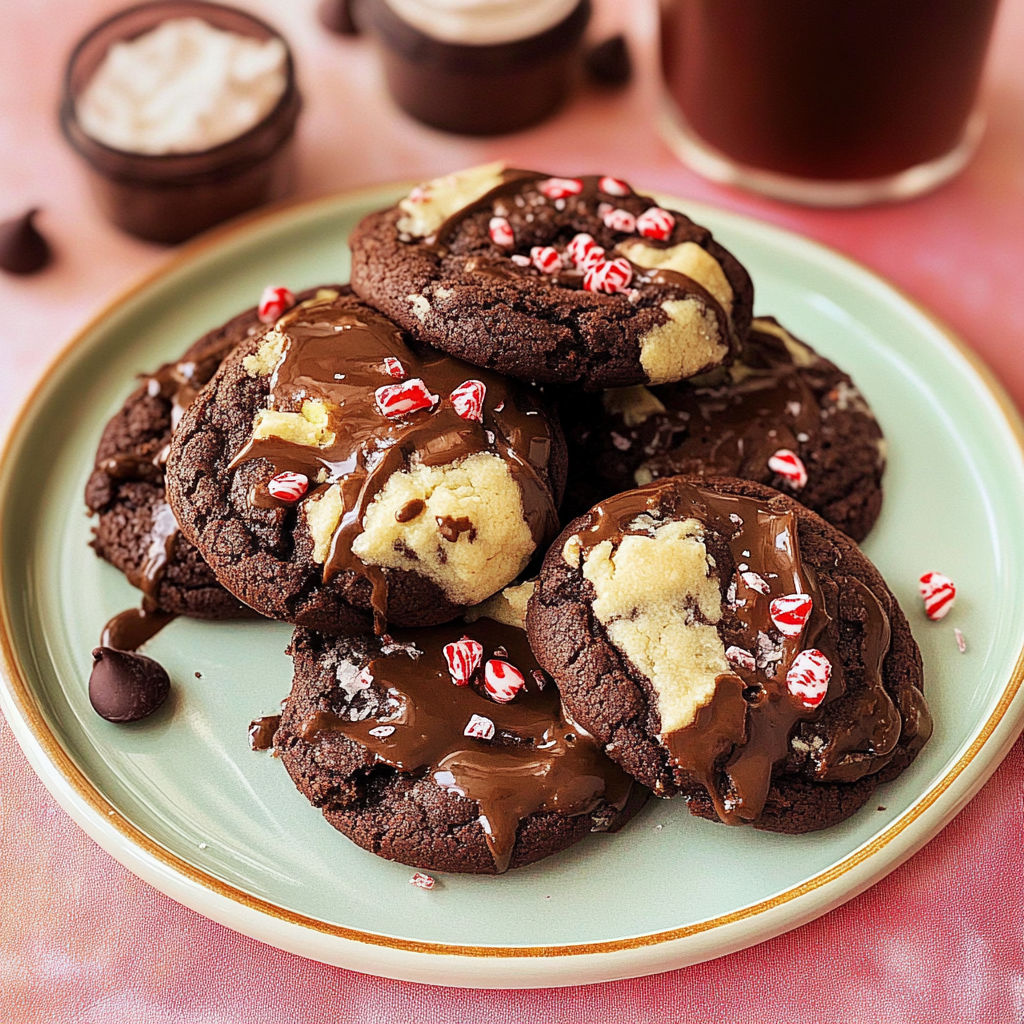 Mocha Peppermint Chocolate Cookies