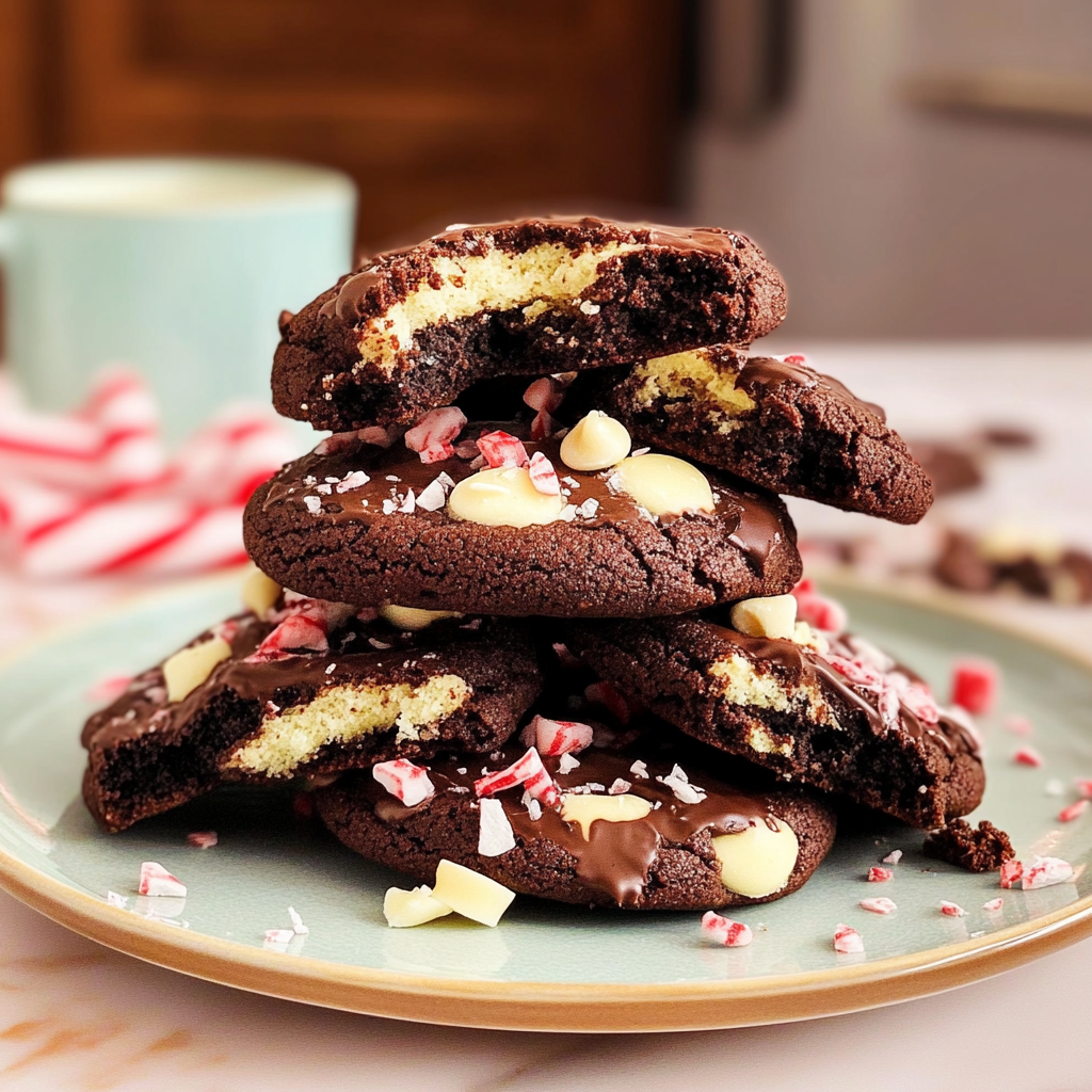 Mocha Peppermint Chocolate Cookies