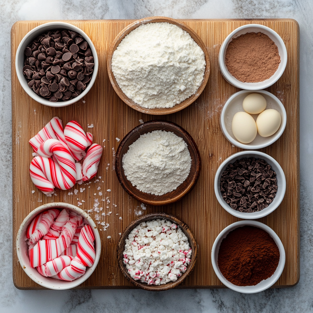 Mocha Peppermint Chocolate Cookies ingredients
