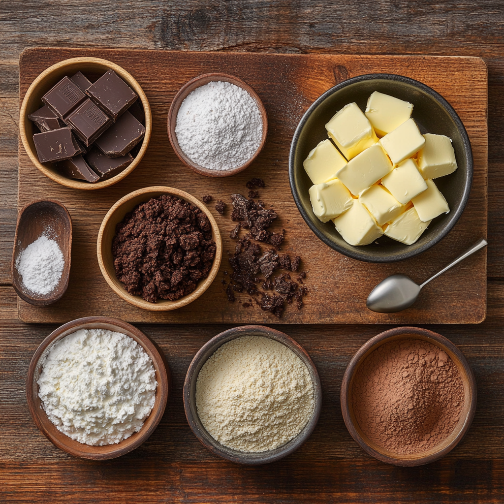 No Bake Chocolate Cheesecake ingredients