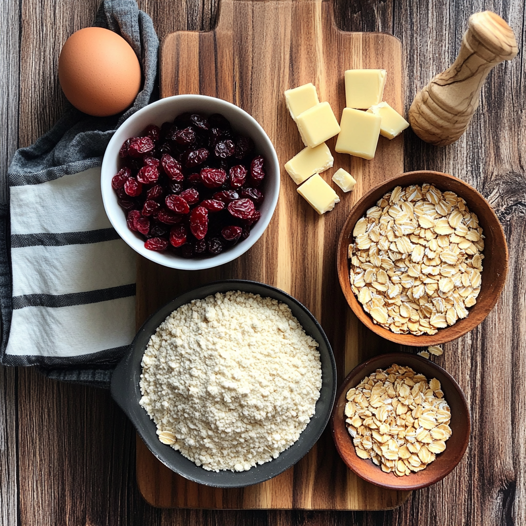 Oatmeal Cranberry White Chocolate Cookies ingredients