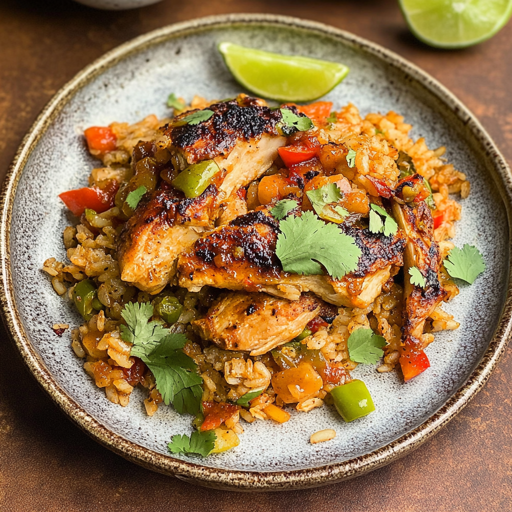 One Pot Chicken Fajita Rice