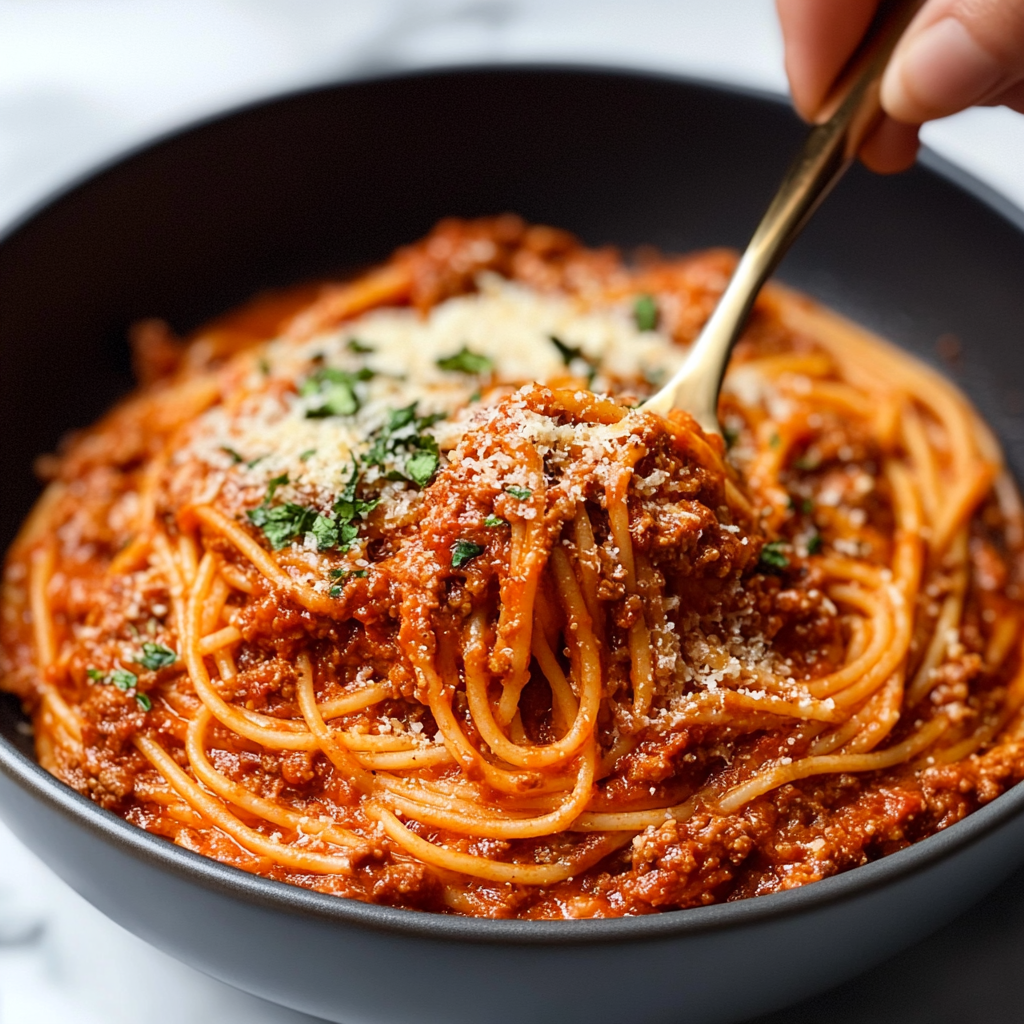 One Pot Spaghetti and Meat Sauce