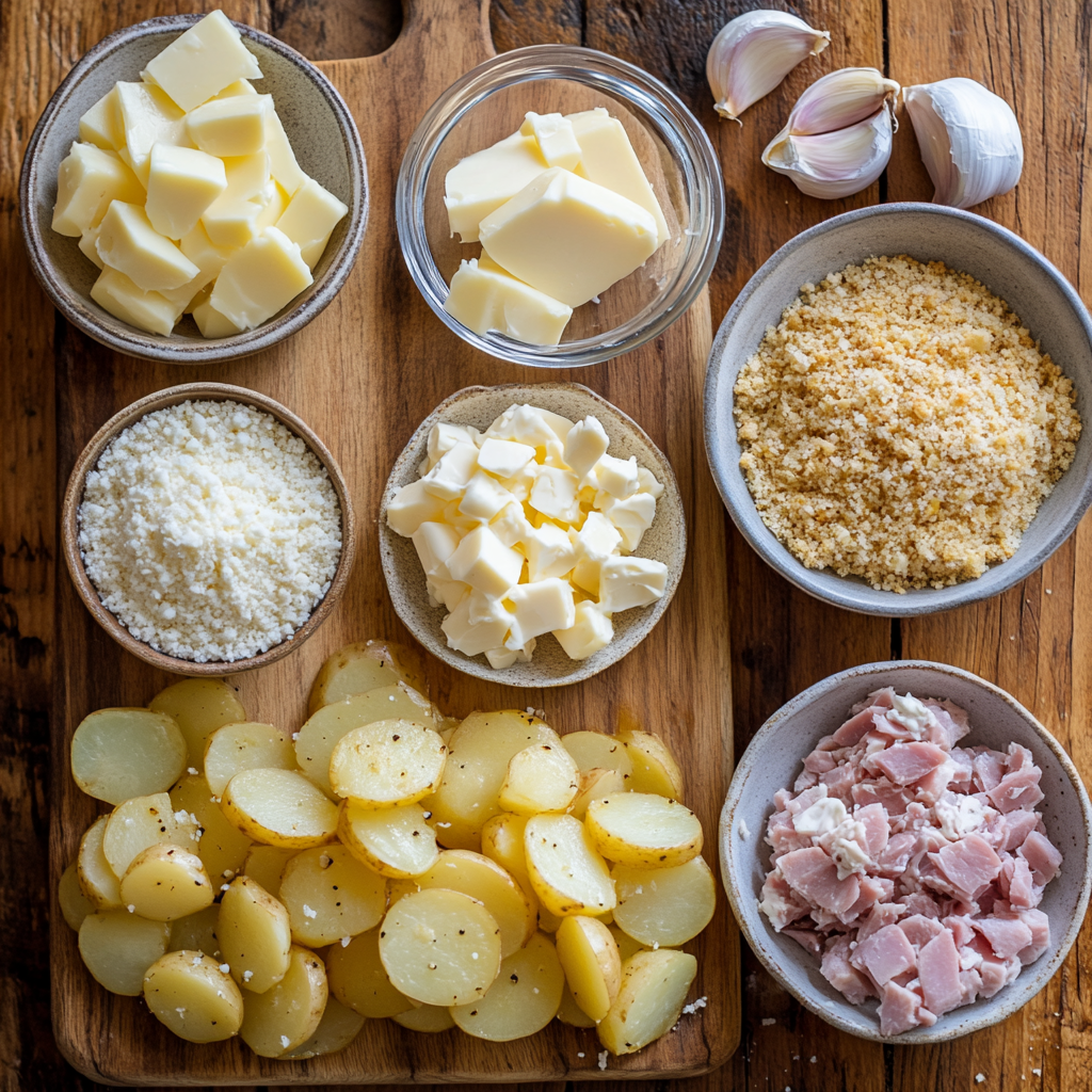 Potatoes Au Gratin with Ham ingredients