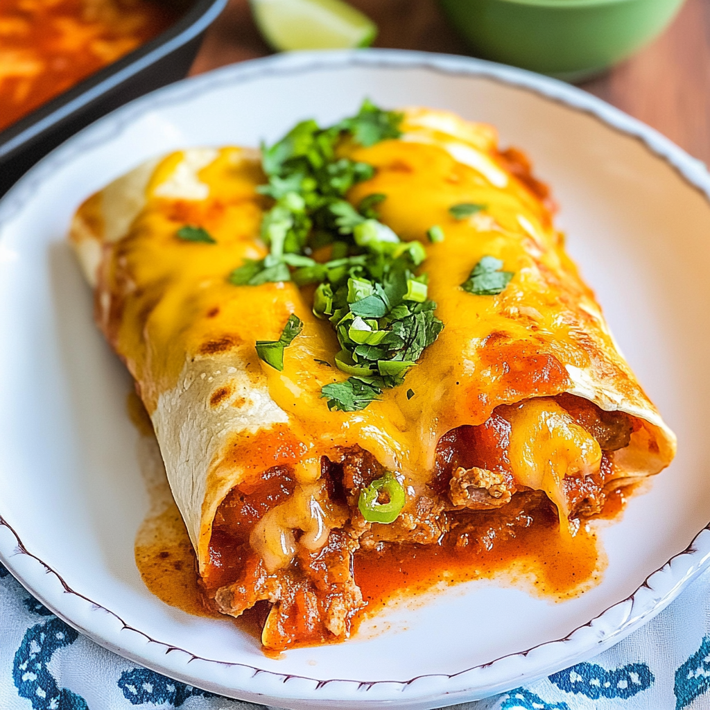 Smothered Beef Burritos