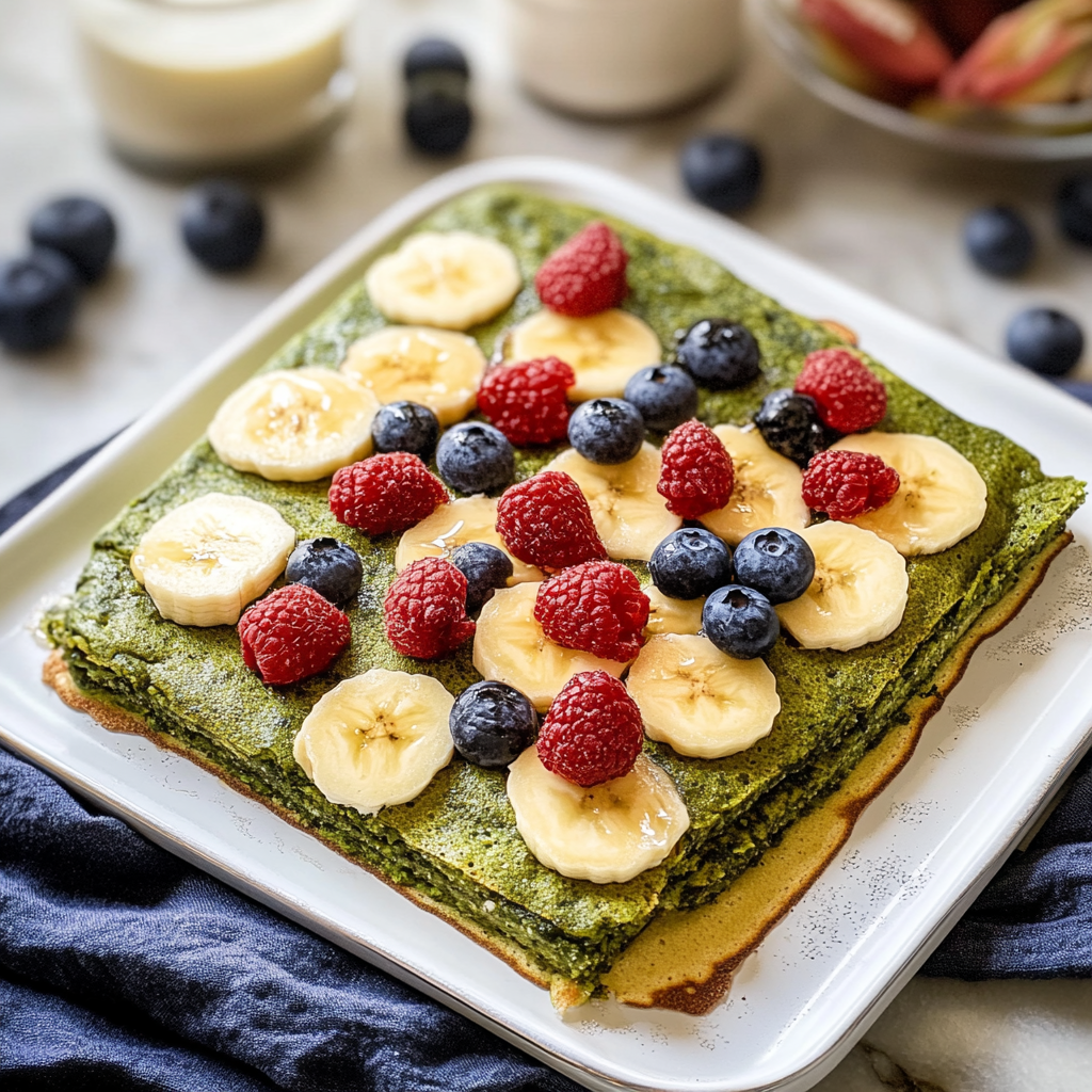 Spinach Banana Sheet Pan Pancake