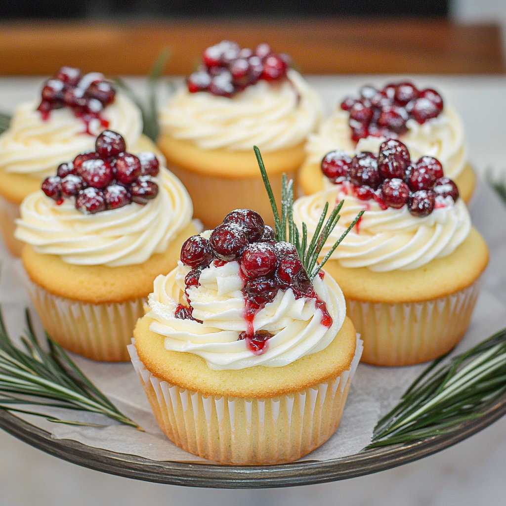 White Chocolate Cranberry Cupcakes