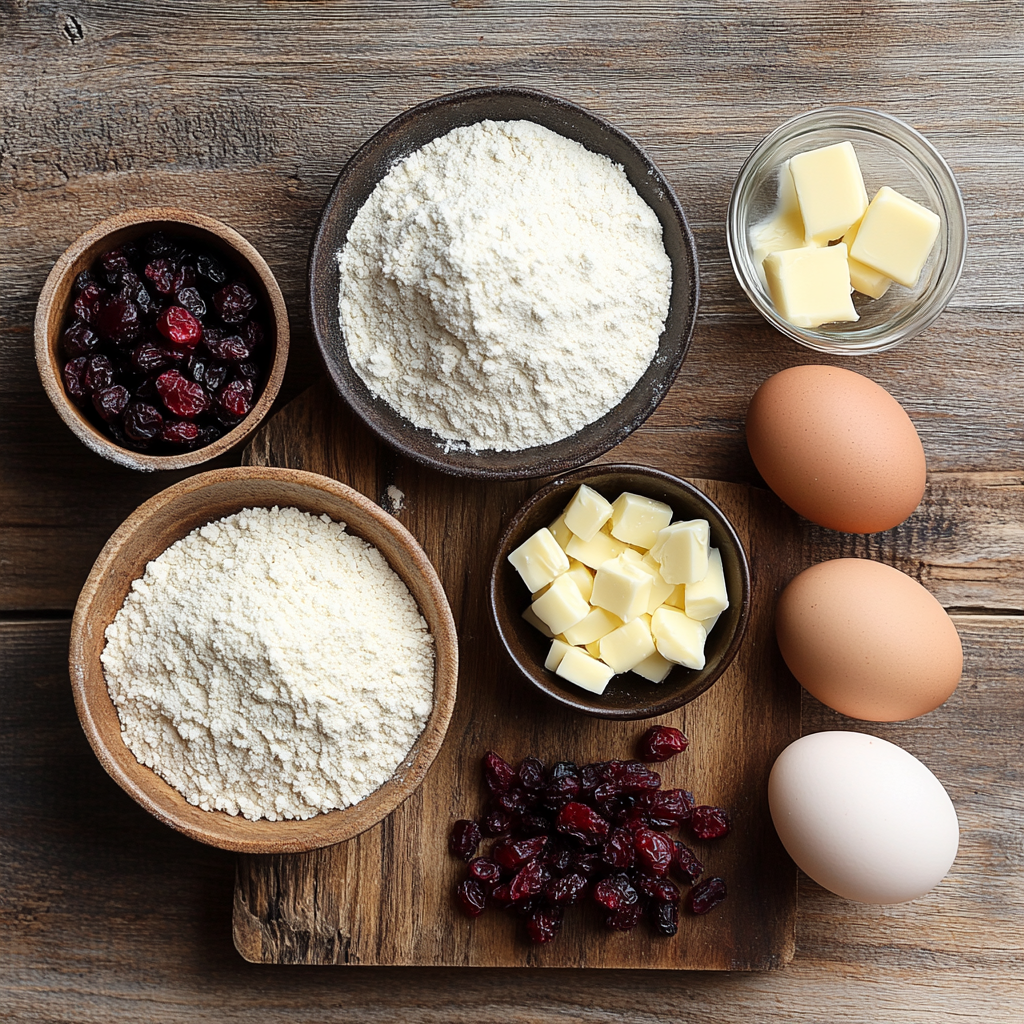 White Chocolate Cranberry Cupcakes ingredients