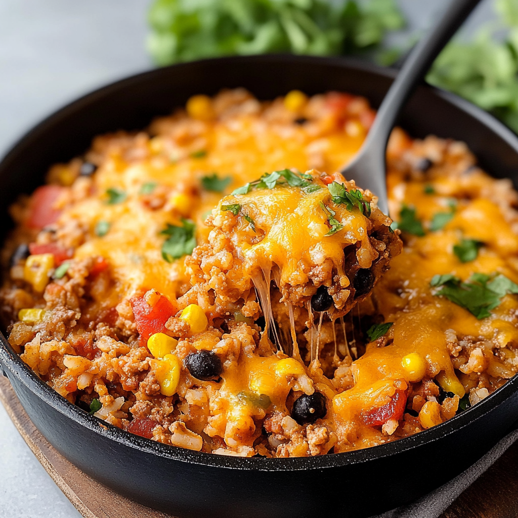 Cheesy One Pot Taco Rice