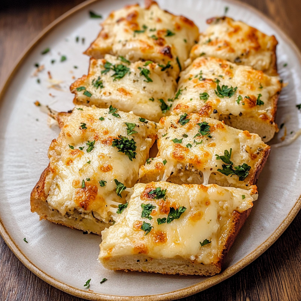 Chicken Alfredo Garlic Bread