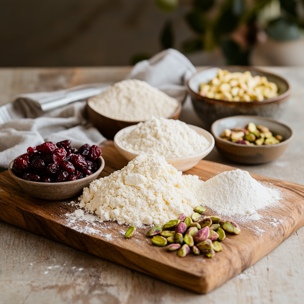 Cranberry Pistachio Shortbread Cookies ingredients