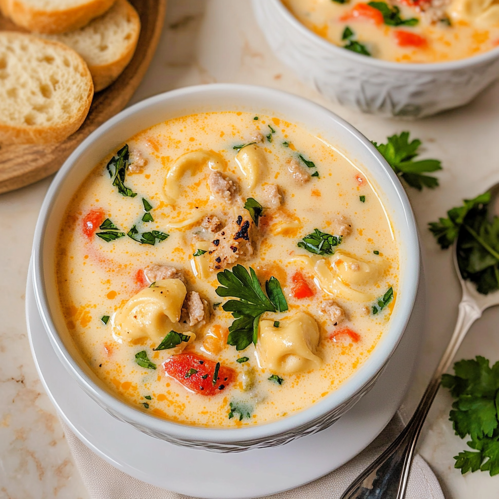 Creamy Sausage and Tortellini Soup