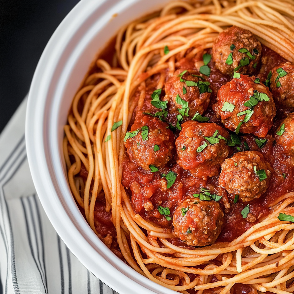 Crockpot Spaghetti and Meatballs