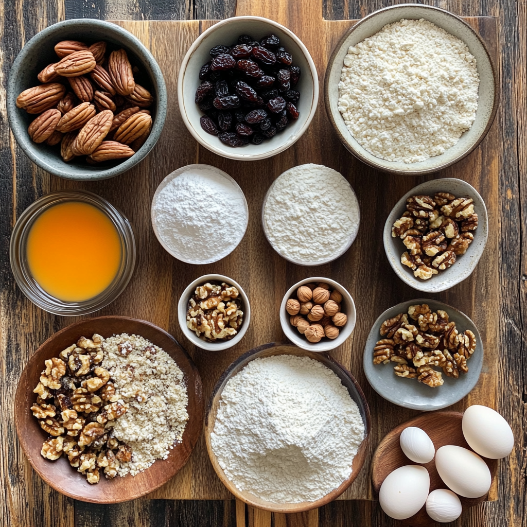 Homemade Fruit Cake ingredients