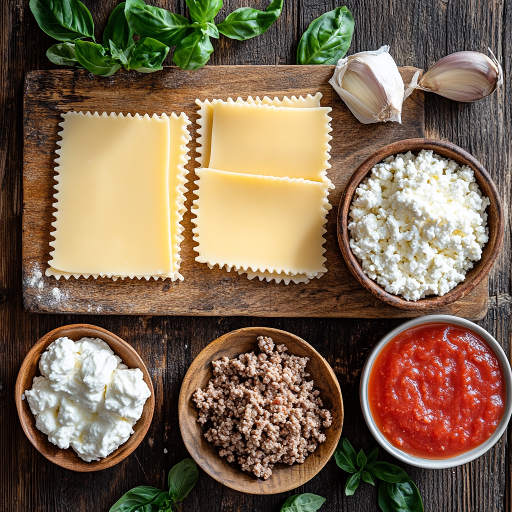 Lazy Lasagna ingredients