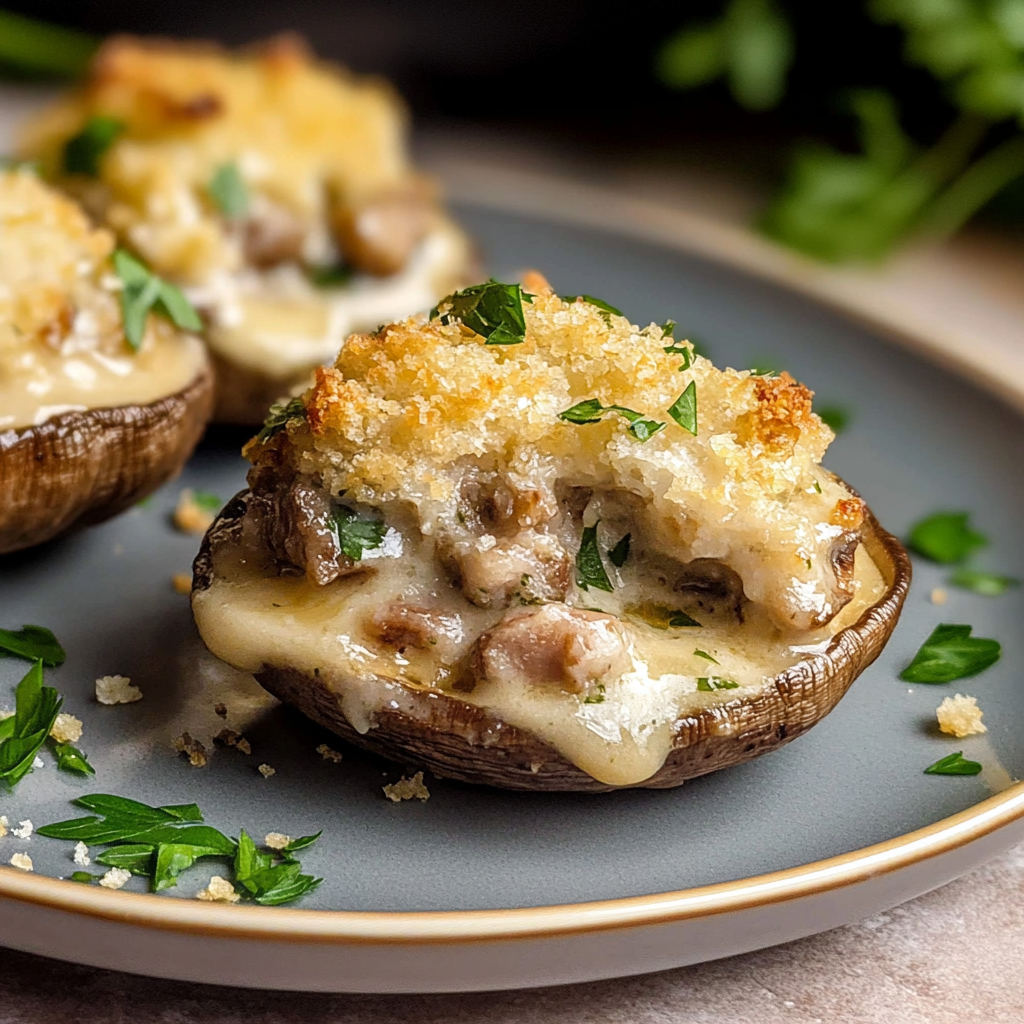 Sausage and Boursin Stuffed Mushrooms
