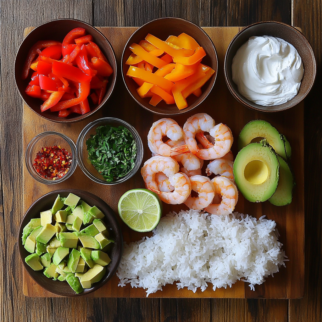 Shrimp Burrito Bowls ingredients
