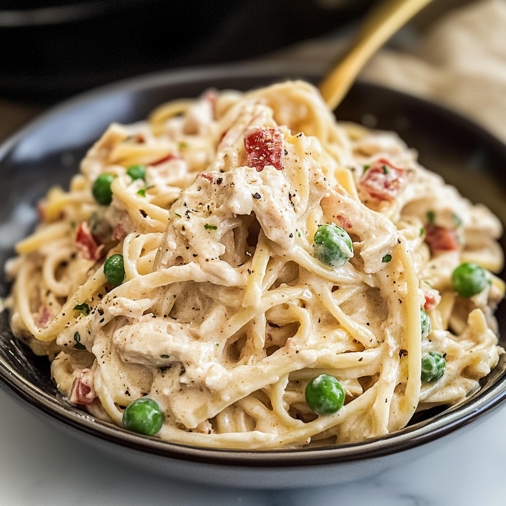 Slow Cooker Chicken Carbonara