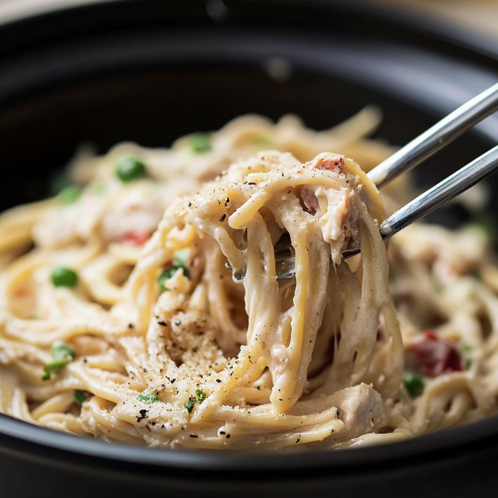 Slow Cooker Chicken Carbonara