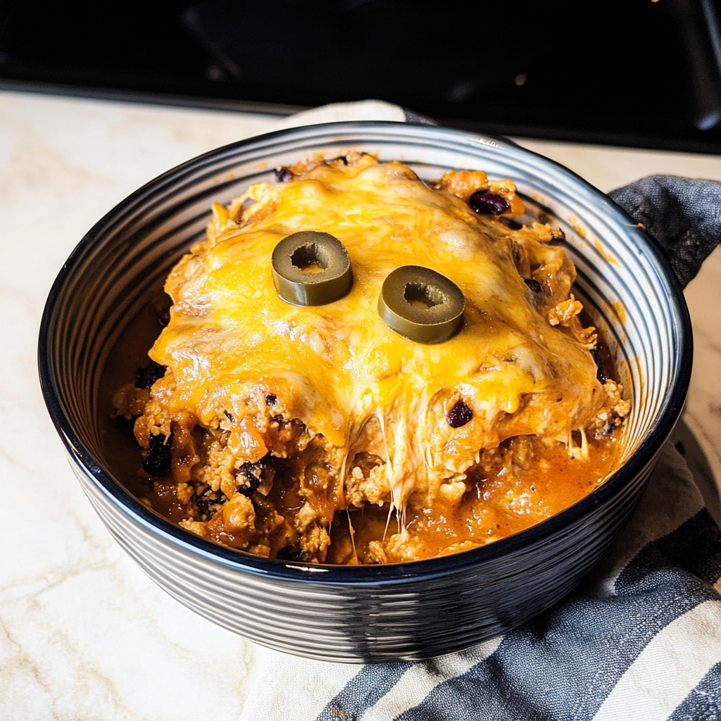Slow Cooker Chicken Enchilada Casserole