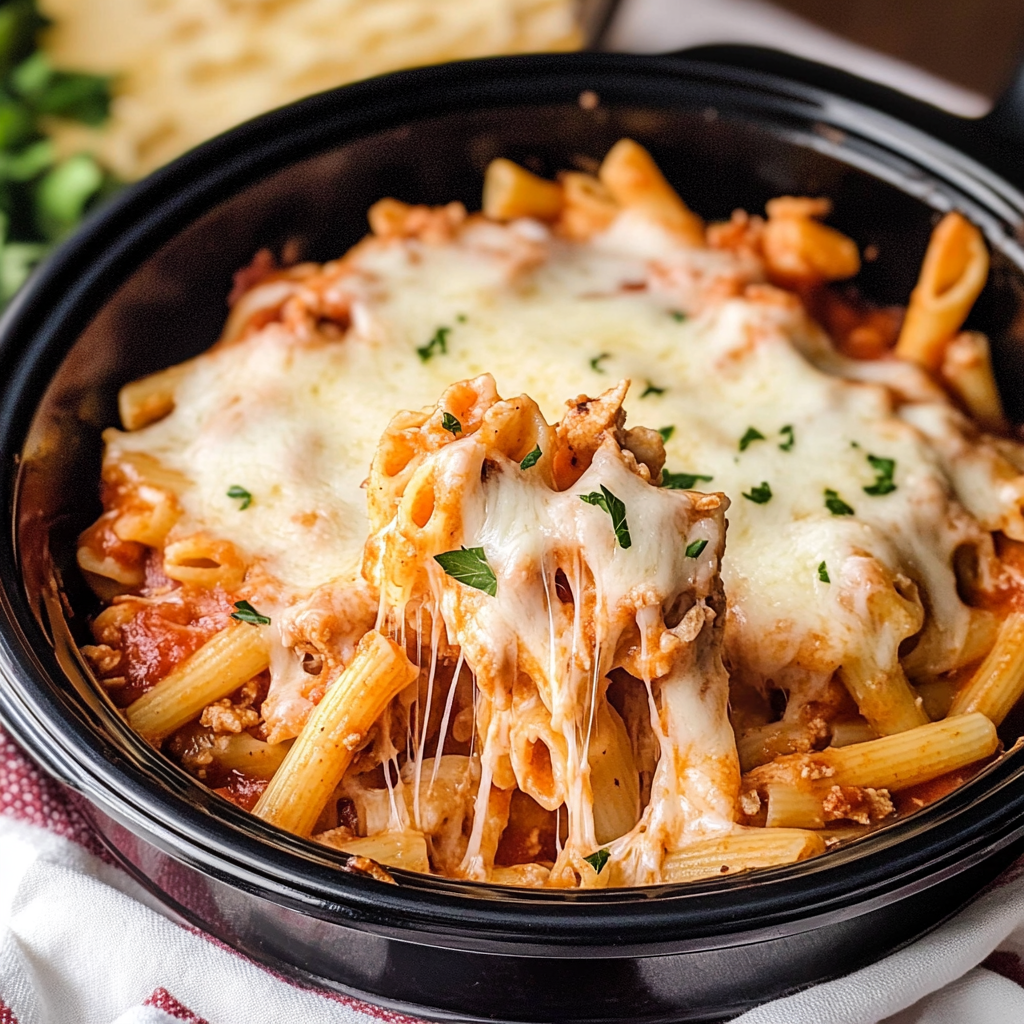 Slow Cooker Chicken Parmesan Pasta