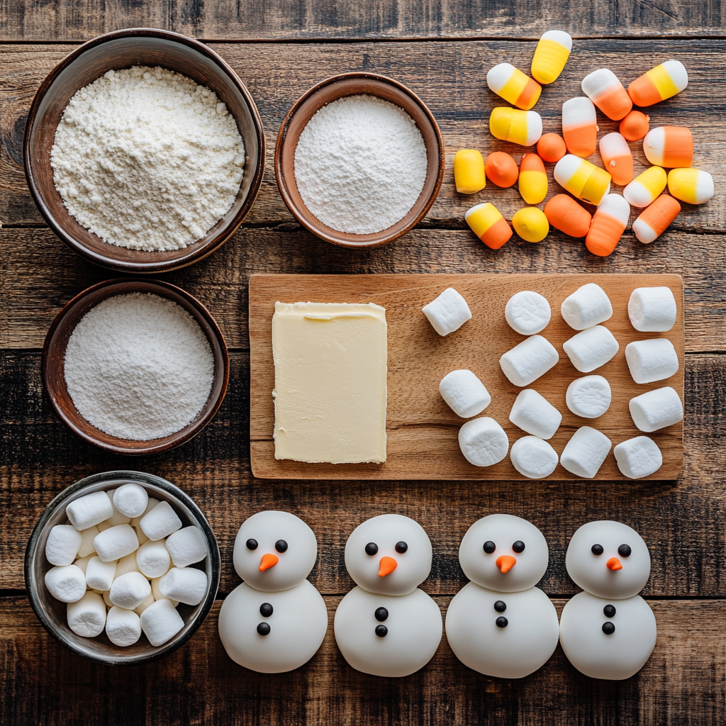 Snowman Cupcakes ingredients
