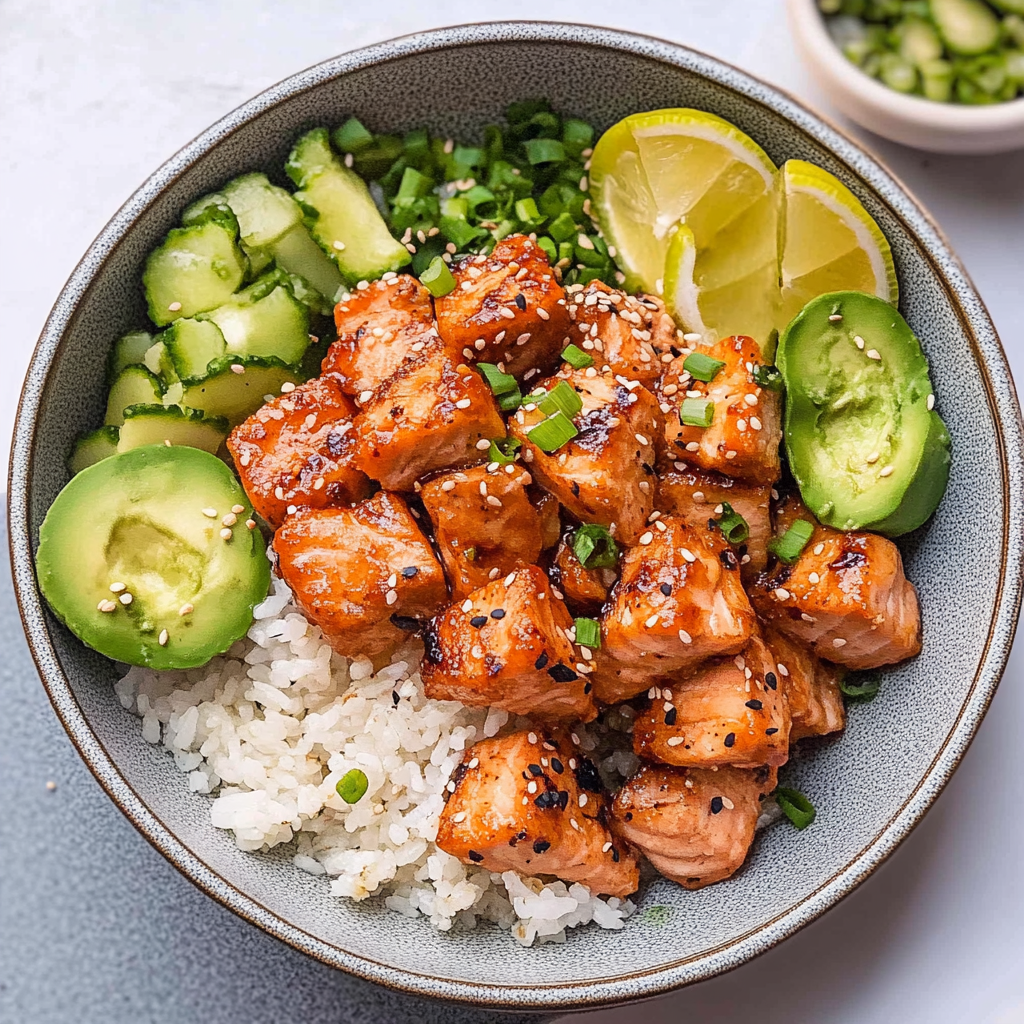 Air Fryer Salmon Rice Bowl