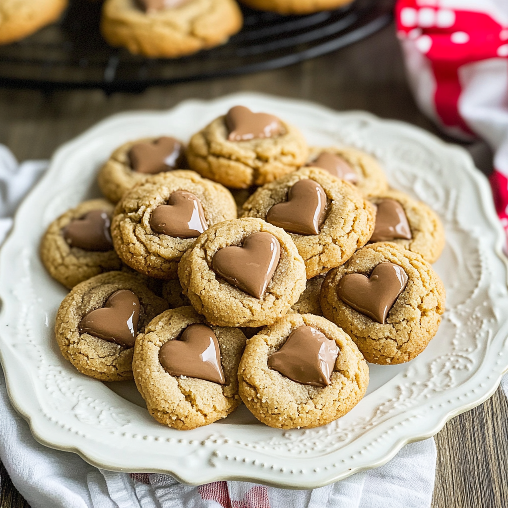 Peanut Butter Heart Cookies