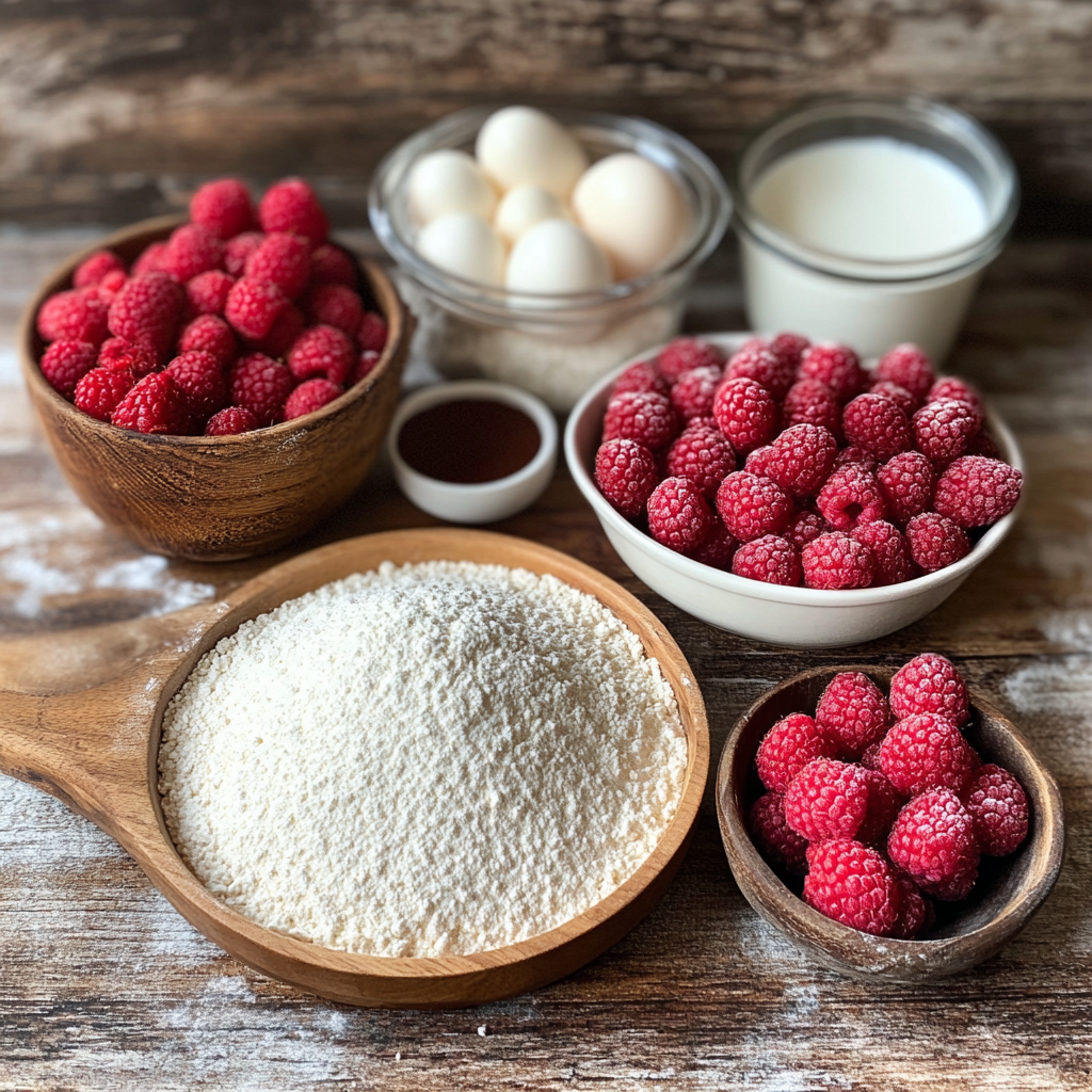 Raspberry Chocolate Cake Roll ingredients