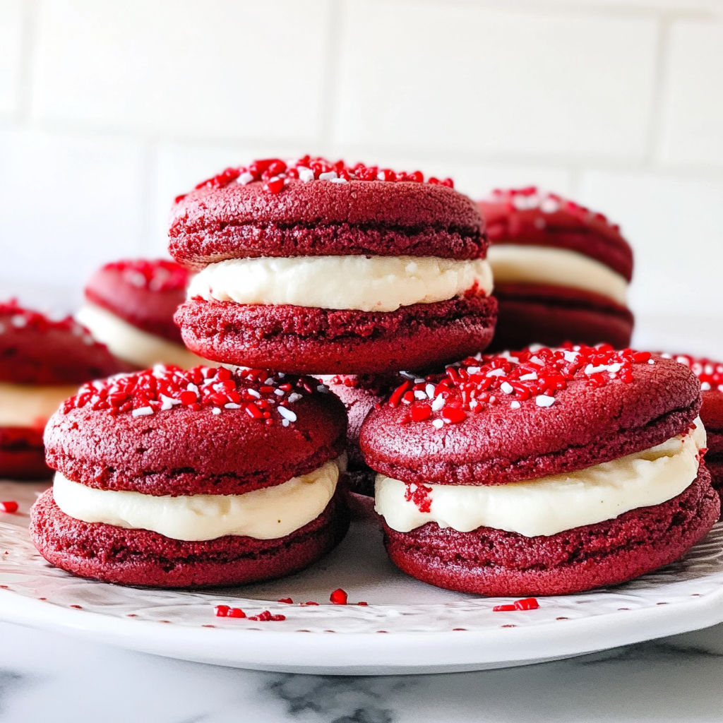 Red Velvet Cookie Sandwiches