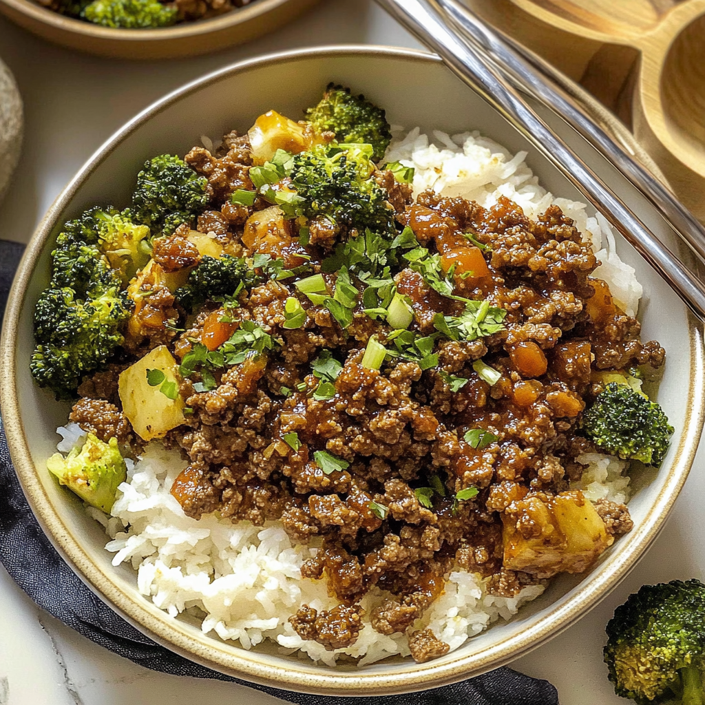 Spicy Sriracha Ground Beef Bowls